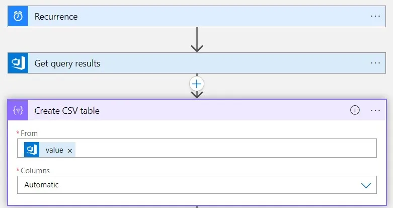 The CSV Azure Logic App Action Open