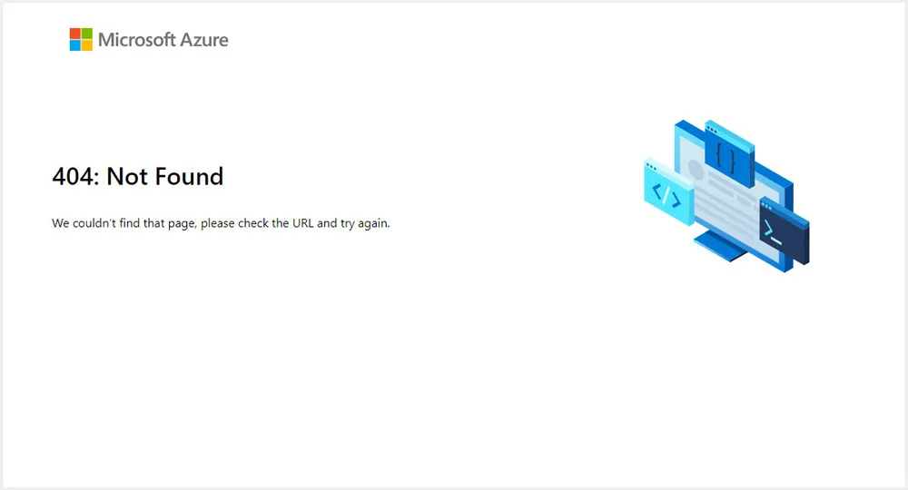 Screenshot of default 404 page