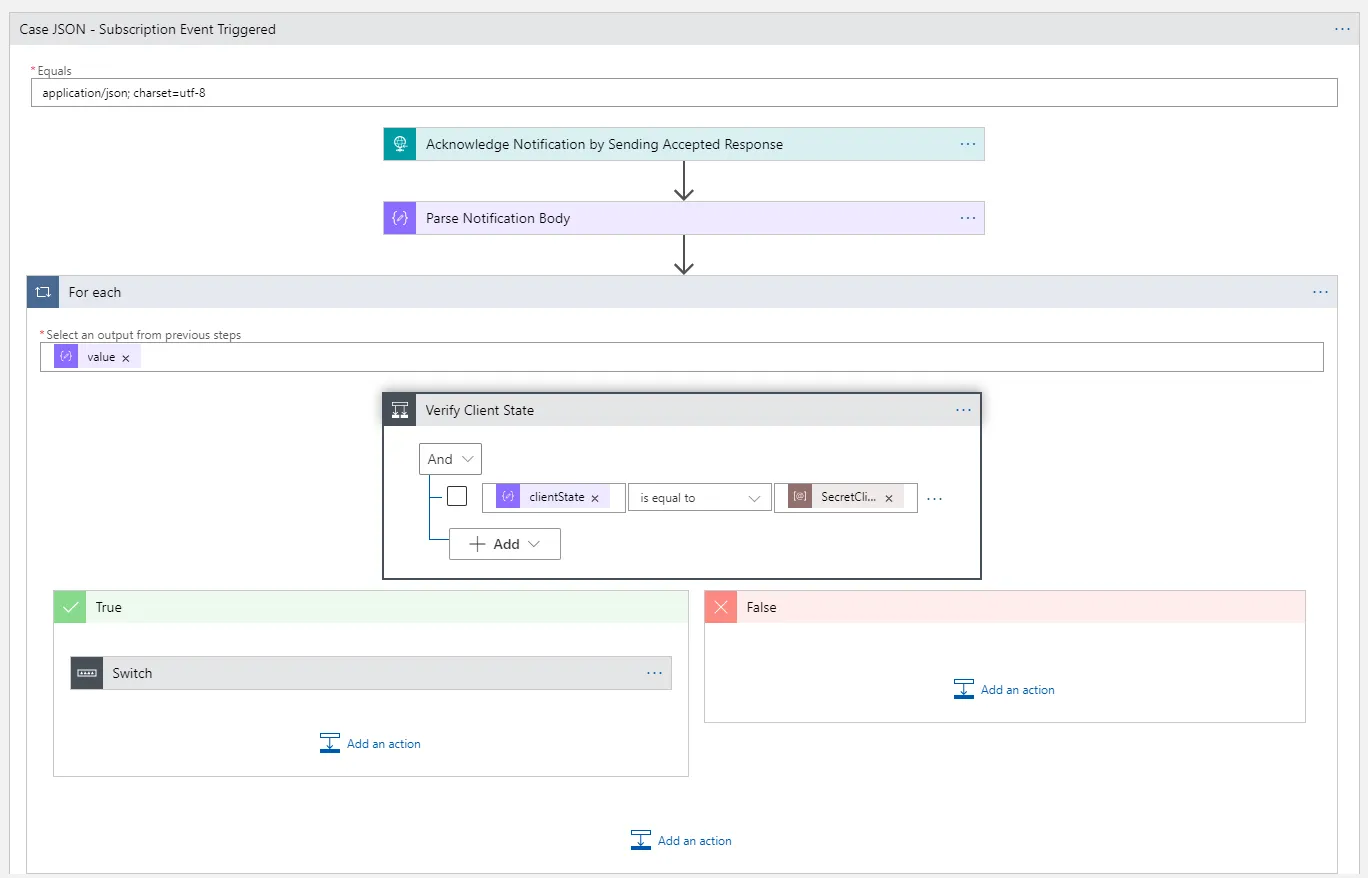 Screen shot of Target Logic App