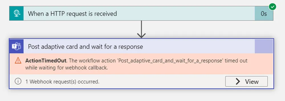 Screenshot of Azure Website showing the timeout error